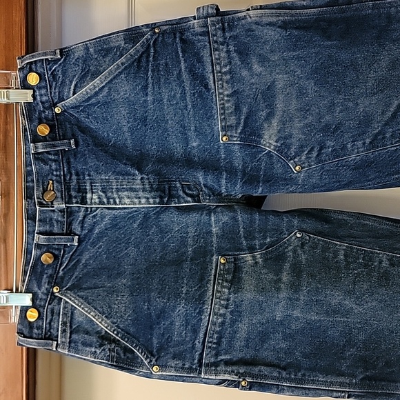 Carhartt Blue Double Knee Carpenter Cotton Duck Work Jeans 32 X 31.5 - Picture 2 of 16